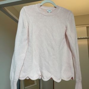 J. Crew Pink Scalloped Sweater Size M
